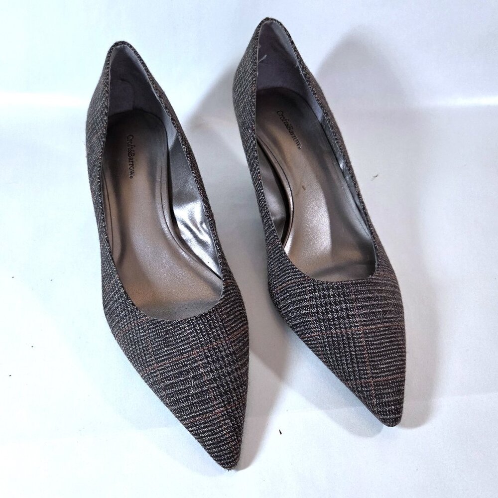 Croft & Barrow Brown Plaid Heels Size 8